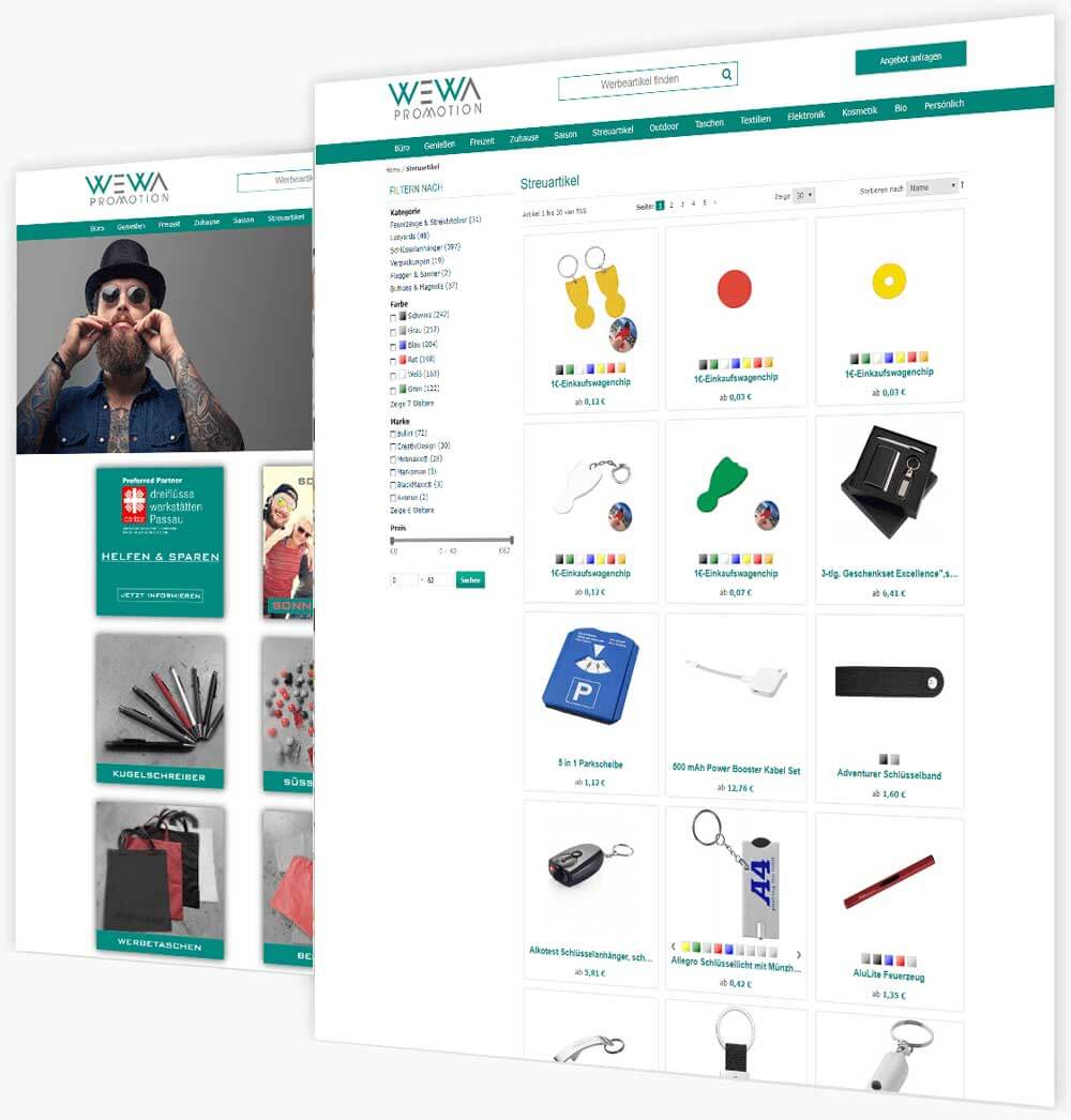 Screenshot: wewa — Promotional Webshop