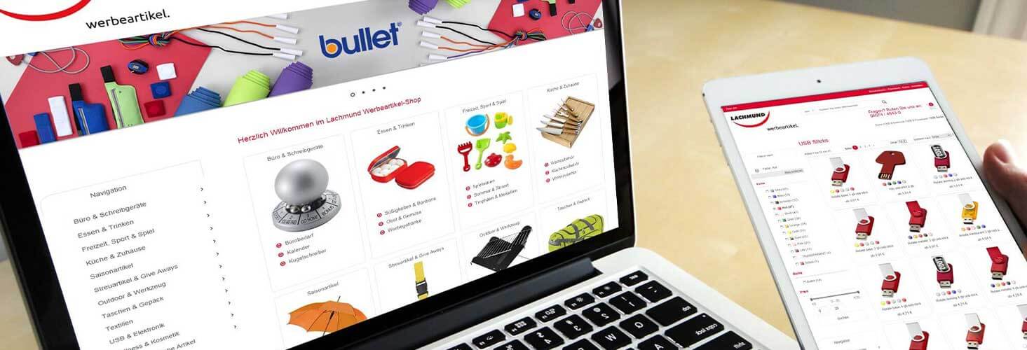 Der Promotional Webshop auf Notebook und Tablet