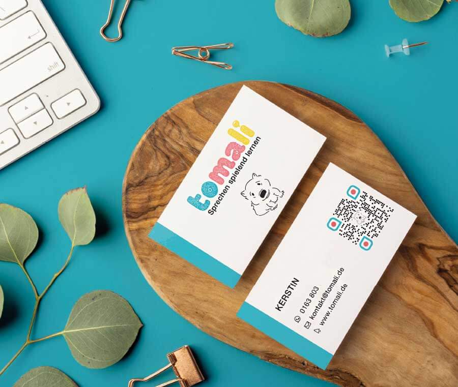 Screenshot: Visitenkarten — Webshop tomali.de